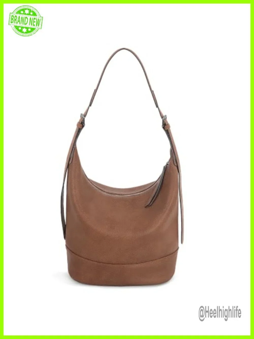 Full-grain Cowhide Leather Slouchy Hobo Tote Bag Shoulder Handbag Lightweight